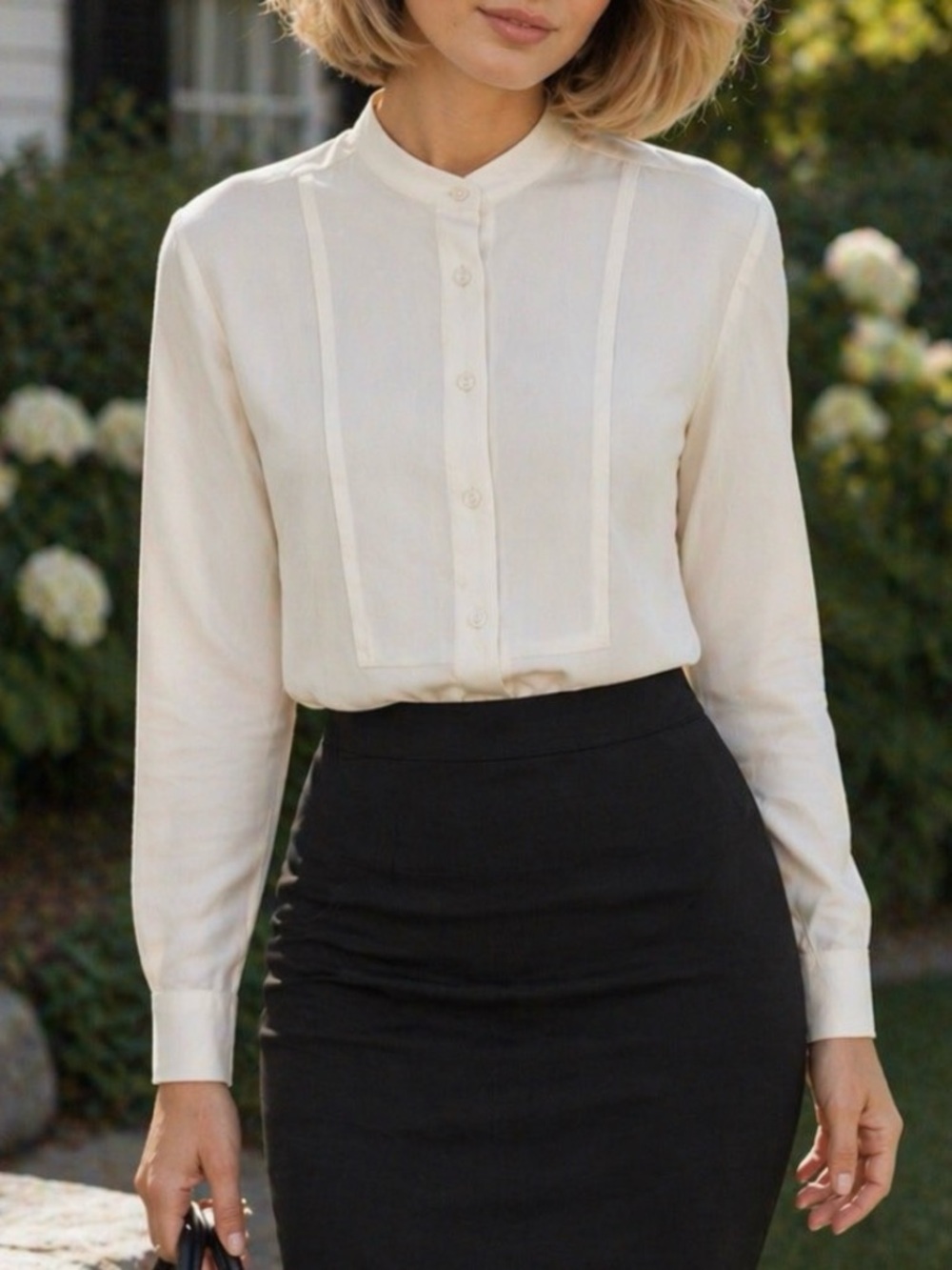 Ralph Lauren Y2K Ivory Silk-Like Vintage Blouse Carolyn Capsule Size PS like new